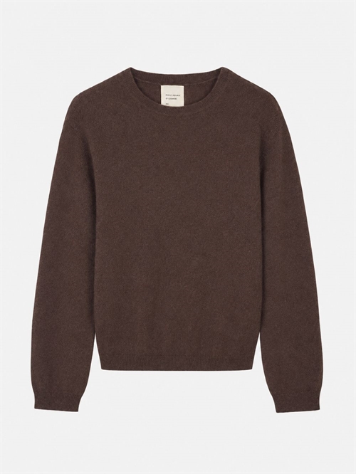 PEOPLES REPUBLIC OF CASHMERE WOMENS OVERSIZED ROUNDNECK DARK BROWN
